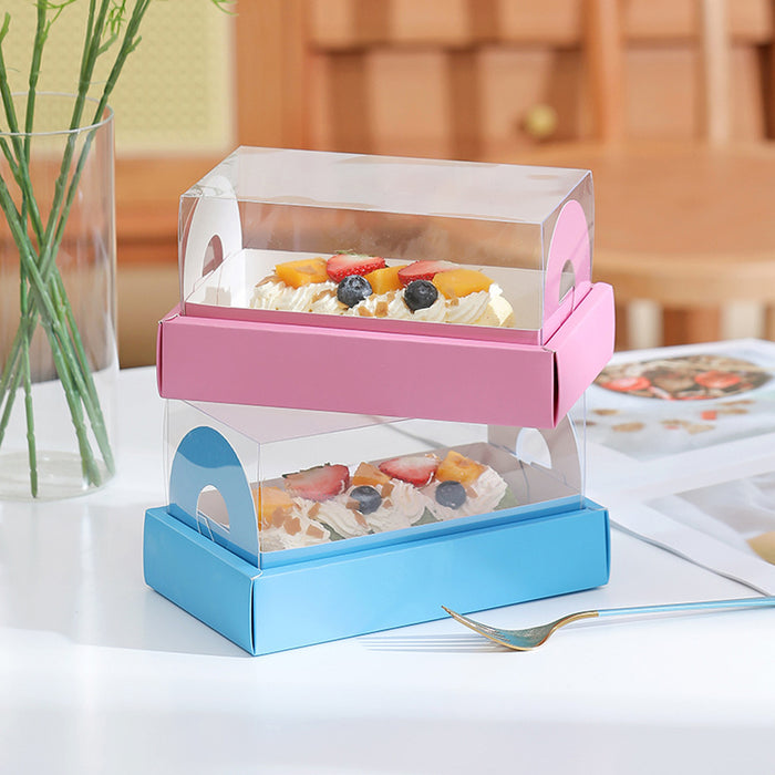 20PCS Transparent Long Cake Roll Boxes – Elegant Bakery Packaging