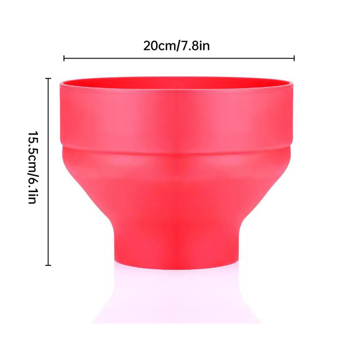 Silicone Microwave Foldable Popcorn Bucket with Lid