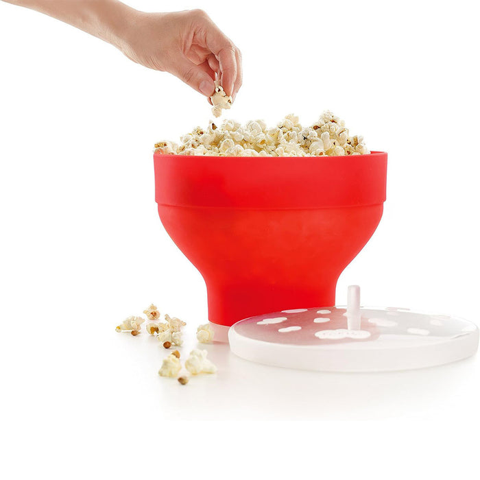 Silicone Microwave Foldable Popcorn Bucket with Lid