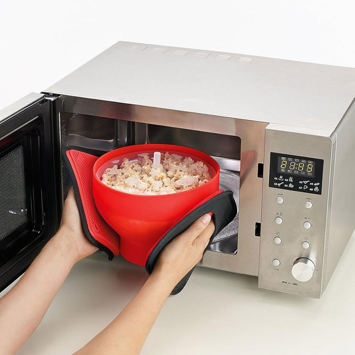 Silicone Microwave Foldable Popcorn Bucket with Lid
