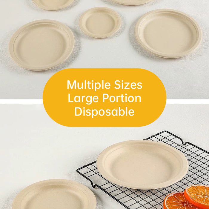 100Pcs Sugarcane Paper Trays, 7-10inch