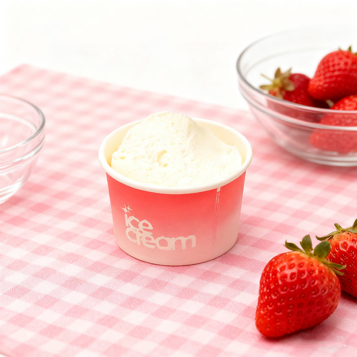 100 Pcs 4oz Paper Ice Cream Cups Waterproof Oil-Proof