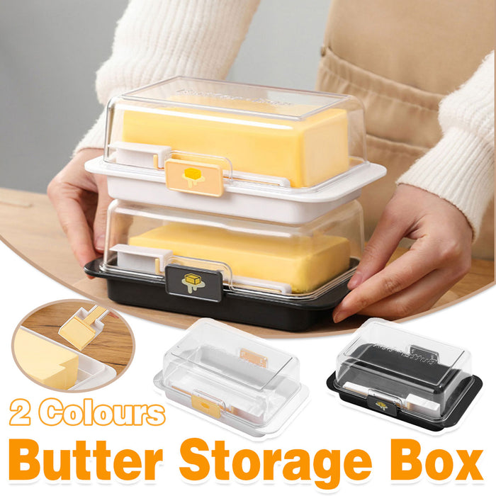 Butter Storage Box with Spoon Airtight Grid PP 280g