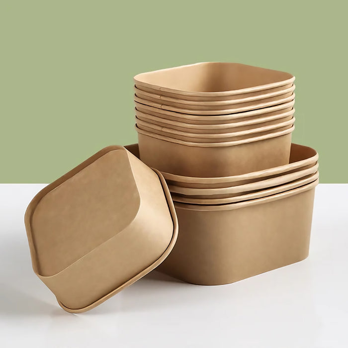 50 Pcs Square Food Containers with Lids 750ml Leak Proof