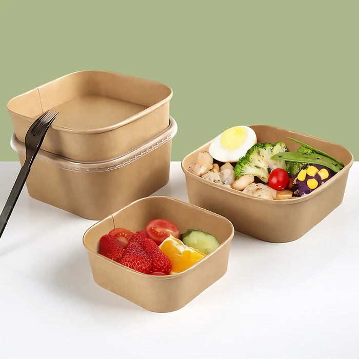 50 Pcs Square Food Containers with Lids 750ml Leak Proof