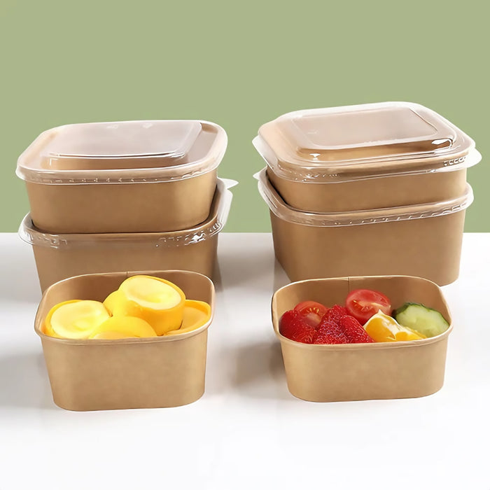 50 Pcs Square Food Containers with Lids 750ml Leak Proof