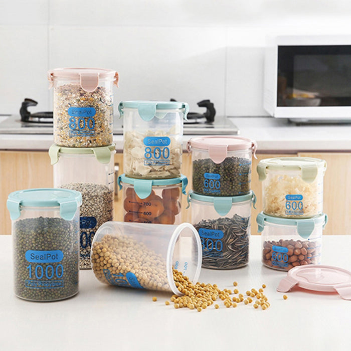 9 Pcs Airtight Food Storage Jars with Snap-Seal Lids