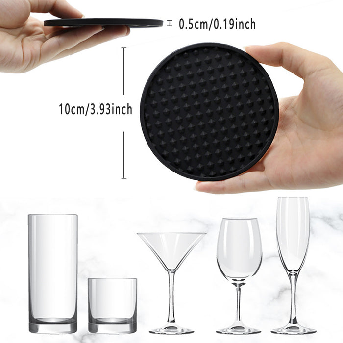 6 Pcs Silicone Coasters Non-Slip Heat Resistant 10 cm