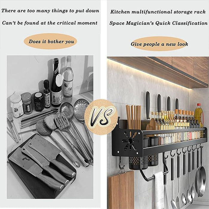 Perforation Free Kitchen Storage Rack Wall Mounted
