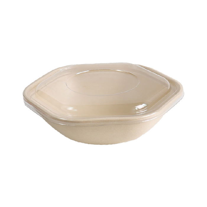 50Pcs Eco Hexagonal Biodegradable Salad Bowls Natural Pulp Food Containers