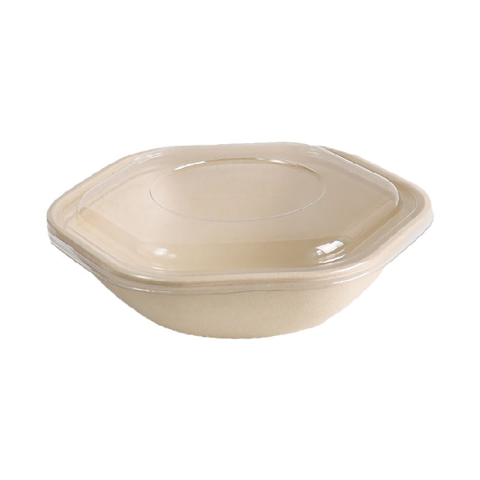 50Pcs Eco Hexagonal Biodegradable Salad Bowls Natural Pulp Food Containers