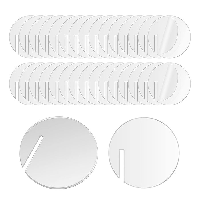 30 Piece Round Acrylic Drink Labels Clear Gold Mirror