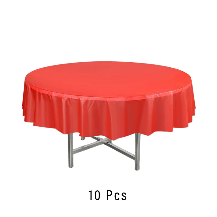 10 Pcs Round PEVA Tablecloths Waterproof Oil-Resistant 213 cm