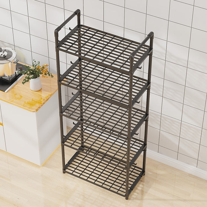 5-Tier Pot Storage Rack PP Cookware Organiser Open Shelves