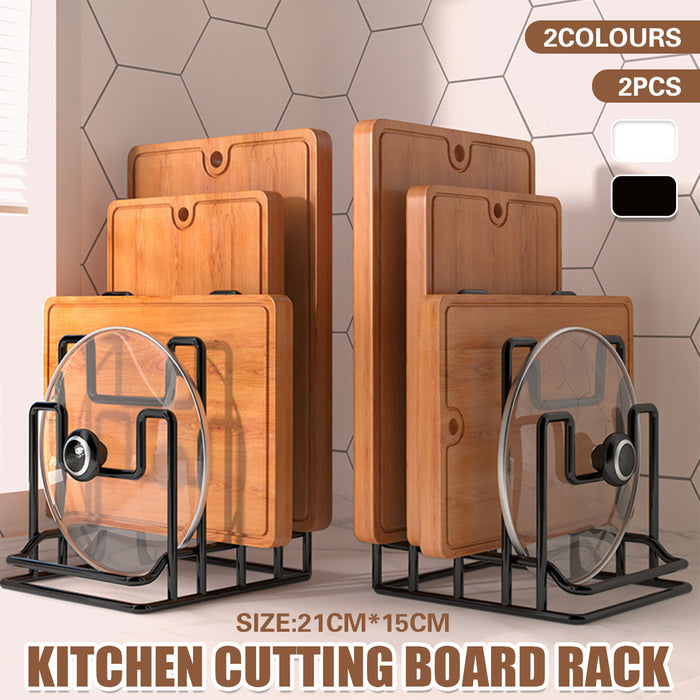 2 Pcs Metal Cutting Board Stand Vertical Holder Black