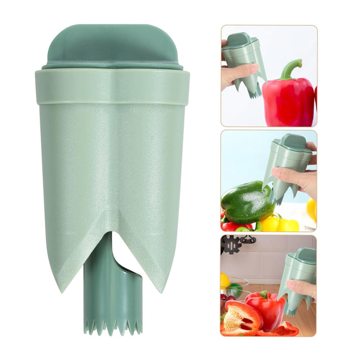 ABS Pepper Seed Remover with 2 in 1 Corer Tool Light Green