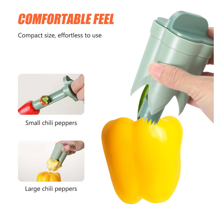 ABS Pepper Seed Remover with 2 in 1 Corer Tool Light Green