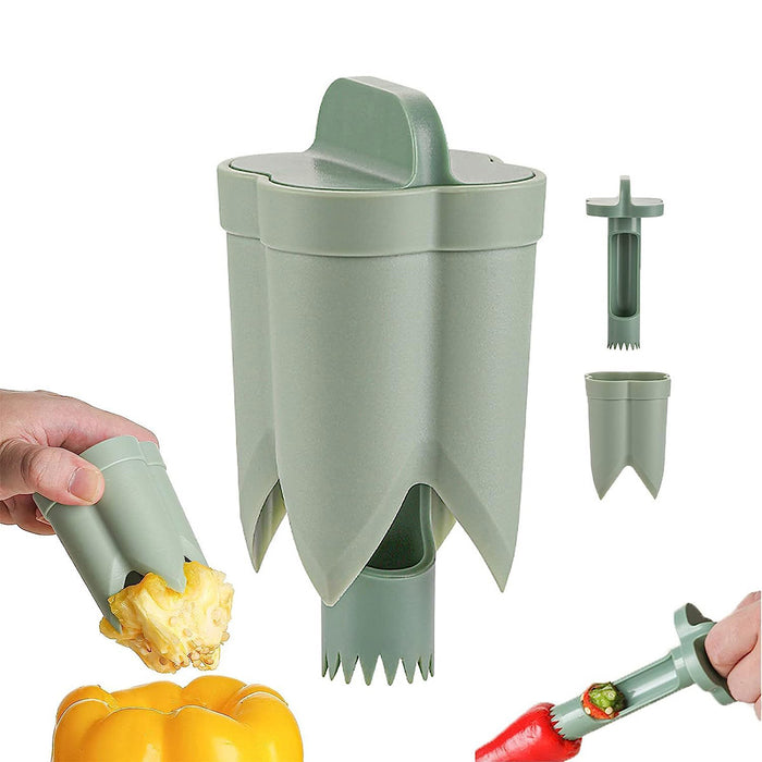 ABS Pepper Seed Remover with 2 in 1 Corer Tool Light Green