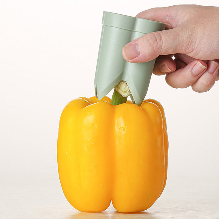 ABS Pepper Seed Remover with 2 in 1 Corer Tool Light Green