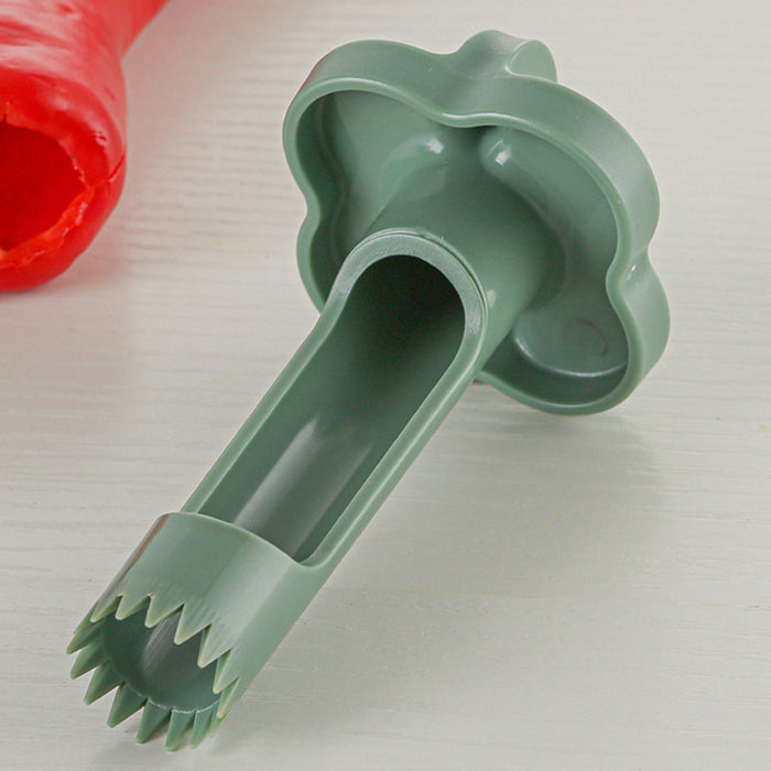 ABS Pepper Seed Remover with 2 in 1 Corer Tool Light Green
