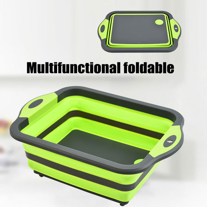 Foldable Sink Cutting Board with Draining Basket 42cm