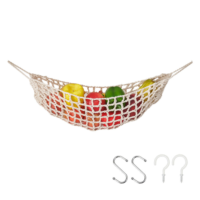 Under Desk Hanging Fruit Basket Cotton Net 68 cm Kitchen Storage Organizer