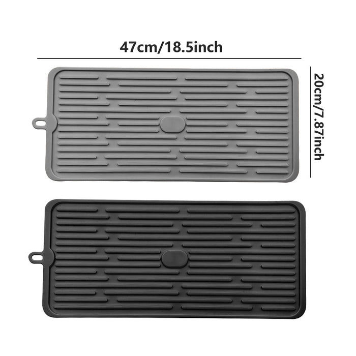 Silicone Drainage Mat Non-Slip Heat Resistant Kitchen Drying Pad 47x20cm