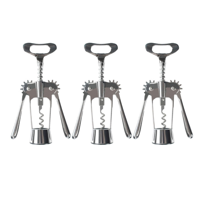 3 Pcs Stainless Steel Wine Corkscrew Bottle Opener Set