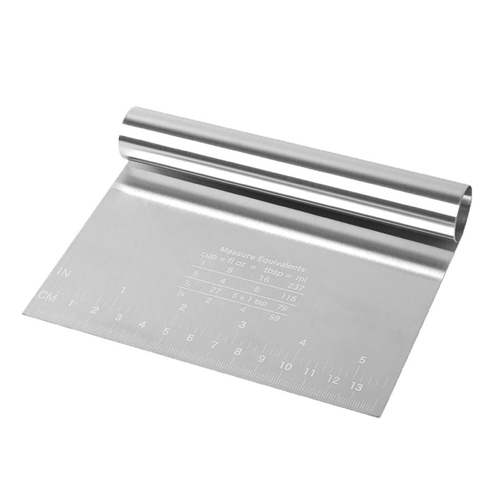 Stainless Steel Dough Cutter with Measurement Markings Silver