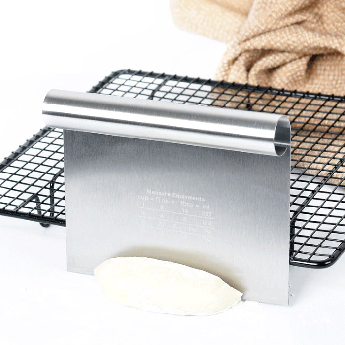 Stainless Steel Dough Cutter with Measurement Markings Silver