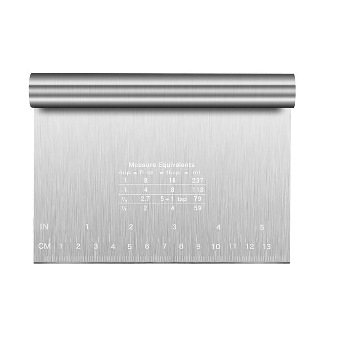Stainless Steel Dough Cutter with Measurement Markings Silver