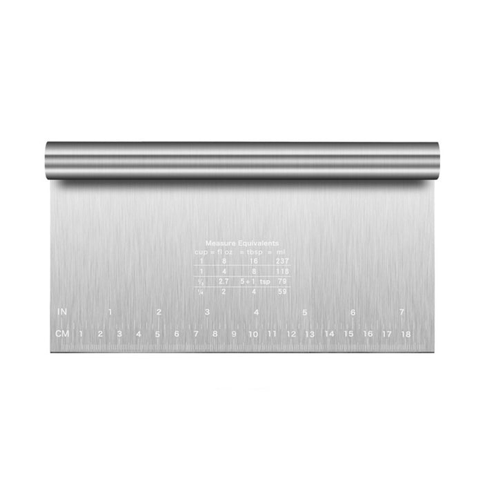 Stainless Steel Dough Cutter with Measurement Markings Silver