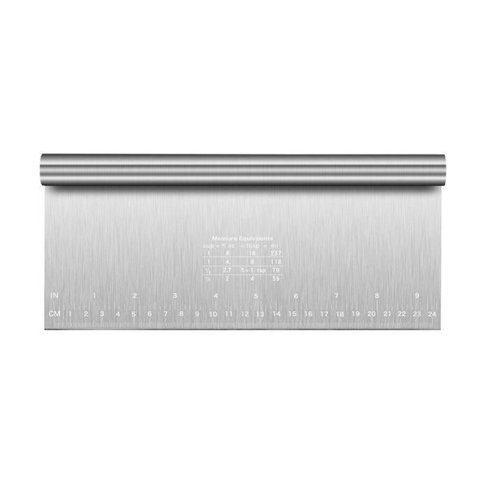 Stainless Steel Dough Cutter with Measurement Markings Silver