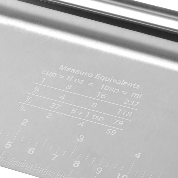 Stainless Steel Dough Cutter with Measurement Markings Silver