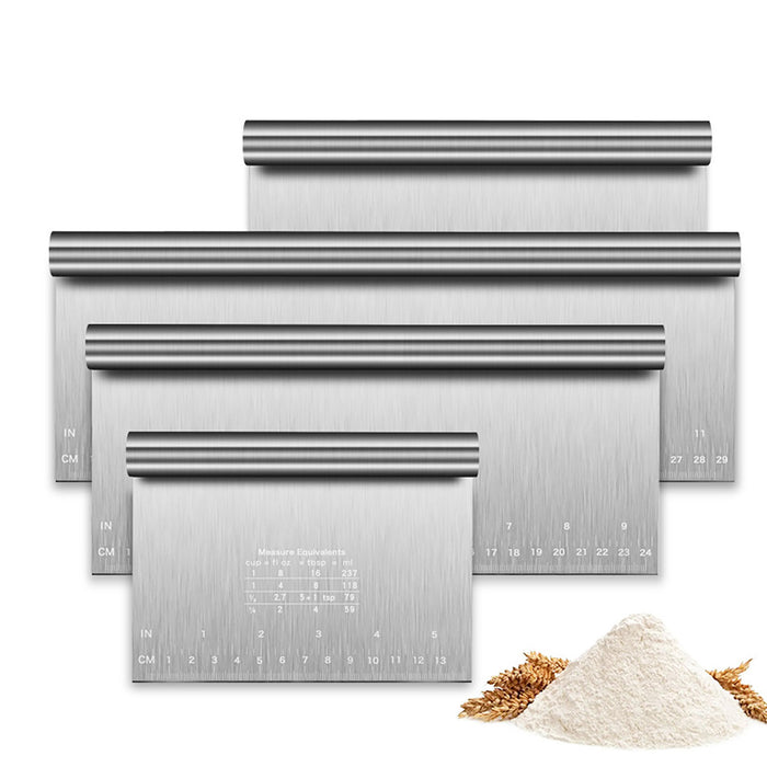 Stainless Steel Dough Cutter with Measurement Markings Silver