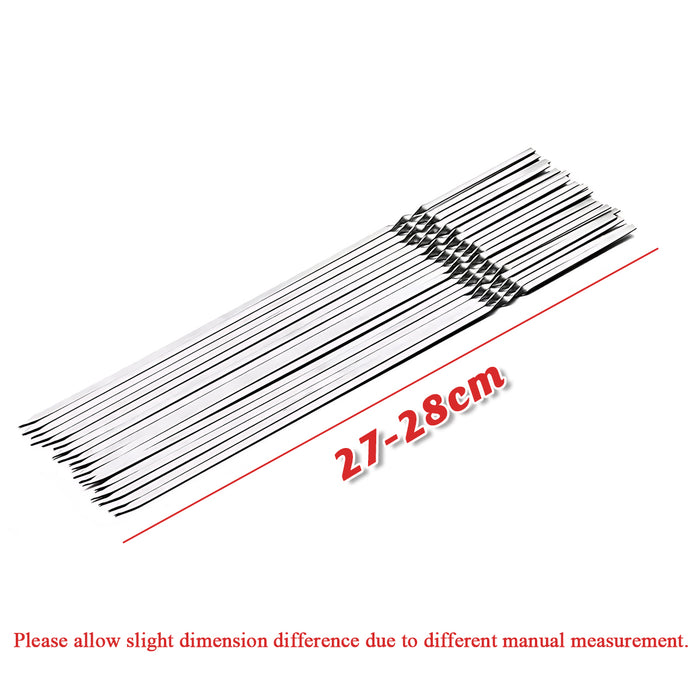 Stainless Steel Flat Skewers, 27–28cm