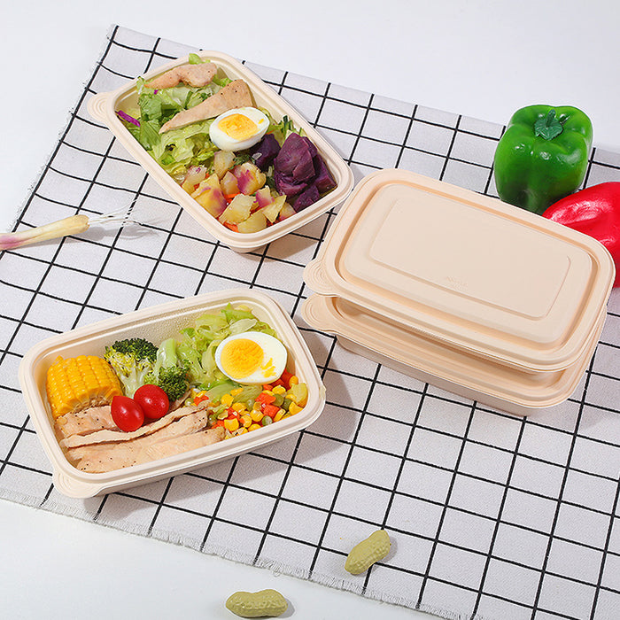 50Pcs Corn Starch Lunch Boxes Biodegradable Takeout Food Containers