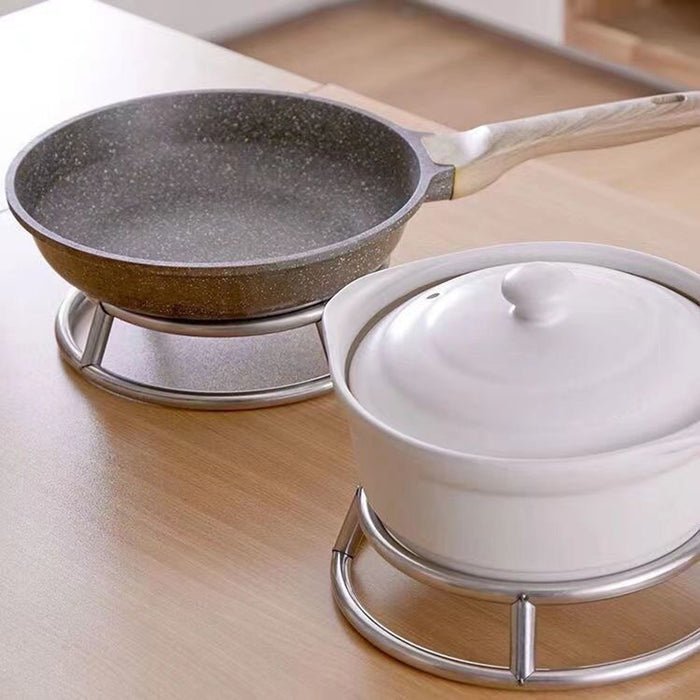 Thickened Stainless Steel Double-Layer Pot Rack Heat Resistant Kitchen Stand