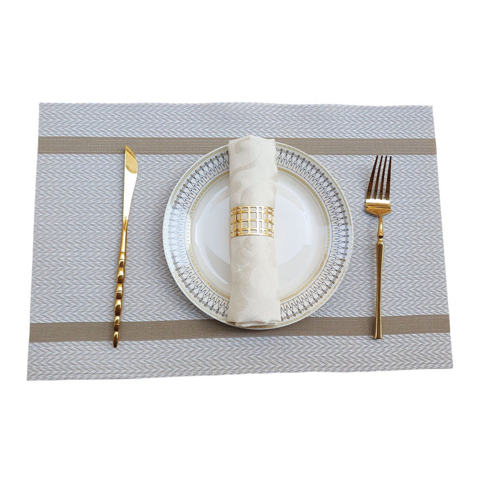 4pcs Anti-Skid Woven Placemat, Heat Resistant PVC Mat