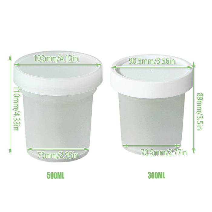 50 Pcs Dessert Takeaway Cups with Double Lids 300ml 500ml