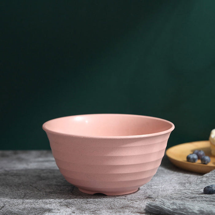 4 Pcs Wheat Straw Rice Bowls 1500ml Assorted Colours