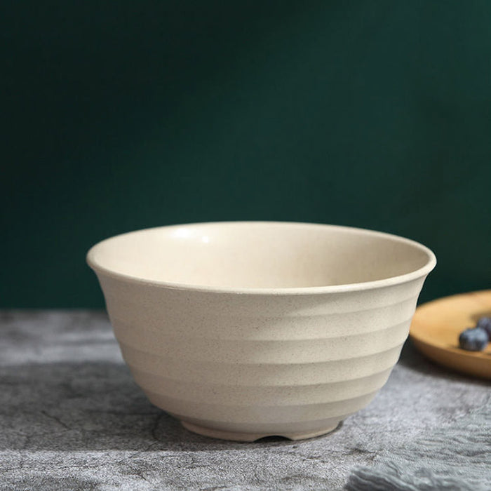 4 Pcs Wheat Straw Rice Bowls 1500ml Assorted Colours