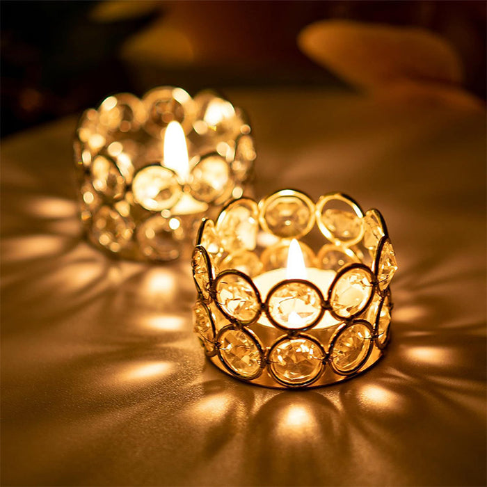 8pcs Gold European Candle Holders for Candlelight Dinner Decorative Candle Cups