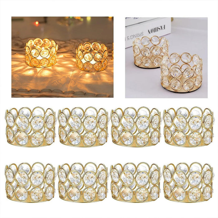 8pcs Gold European Candle Holders for Candlelight Dinner Decorative Candle Cups