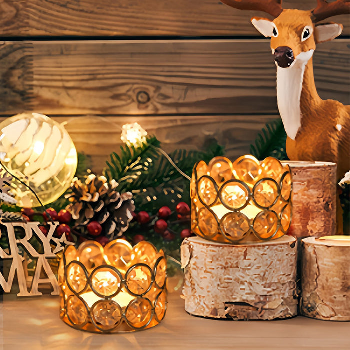 8pcs Gold European Candle Holders for Candlelight Dinner Decorative Candle Cups