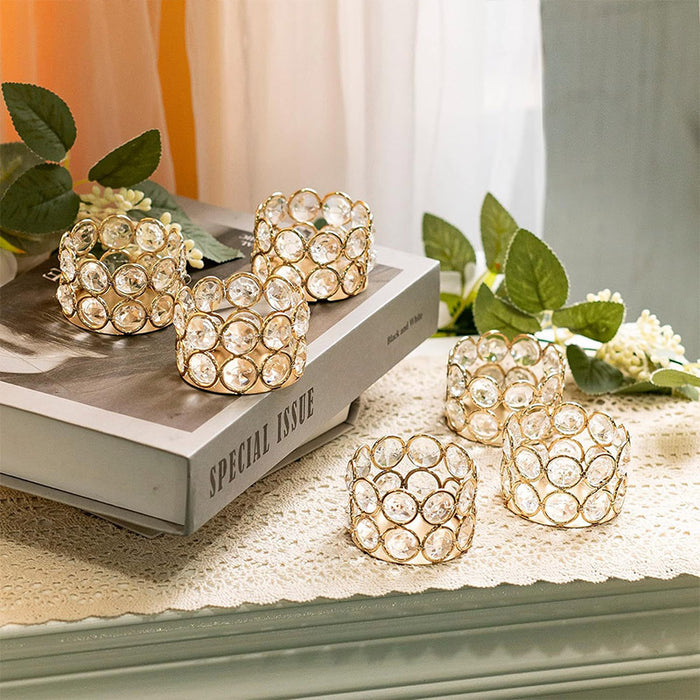 8pcs Gold European Candle Holders for Candlelight Dinner Decorative Candle Cups