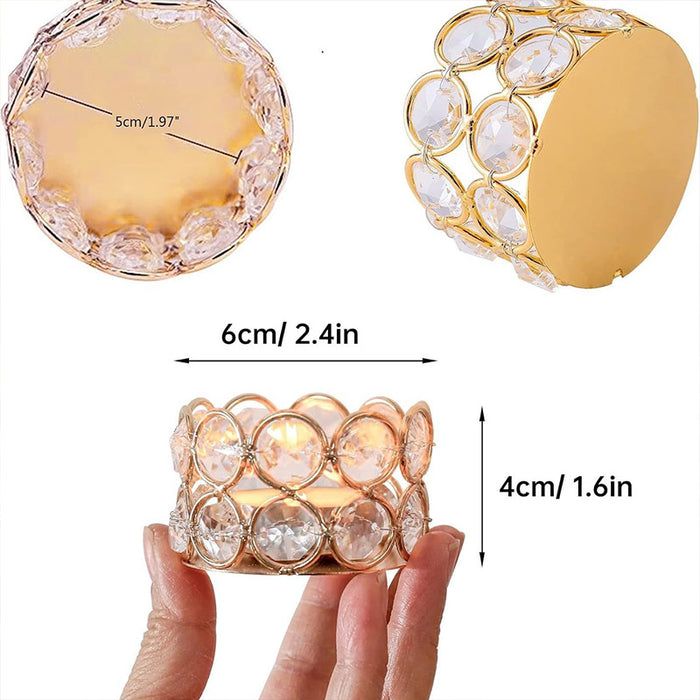 8pcs Gold European Candle Holders for Candlelight Dinner Decorative Candle Cups