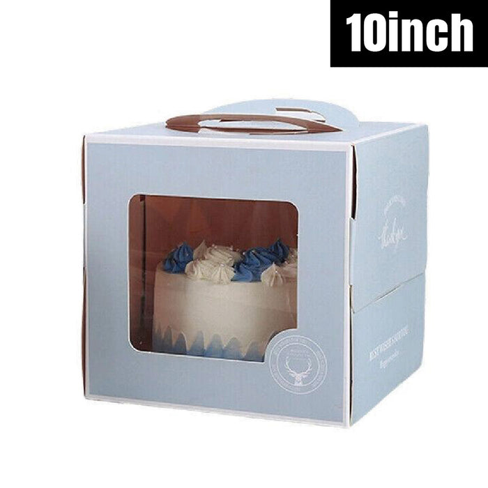 30 Pcs Portable Cake Box with Clear Window and Handle 3 Styles