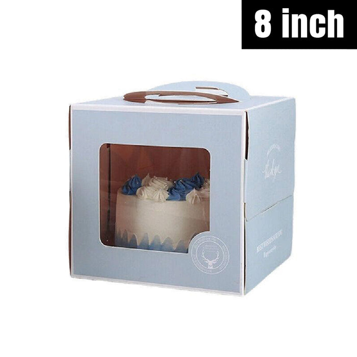 30 Pcs Portable Cake Box with Clear Window and Handle 3 Styles