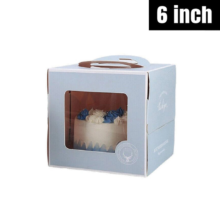 30 Pcs Portable Cake Box with Clear Window and Handle 3 Styles